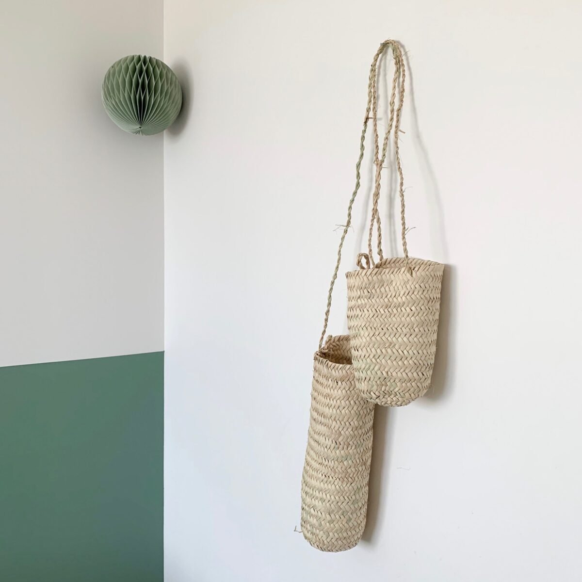 Panier Suspendu en Osier pour Plantes | 2 Tailles | Déco Bohème
