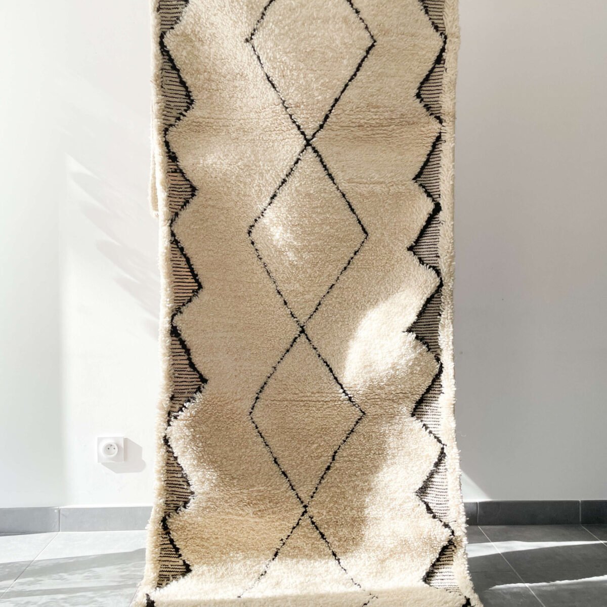 Tapis Berbère Couloir Fait Main | 307x86 cm | Laine Naturelle