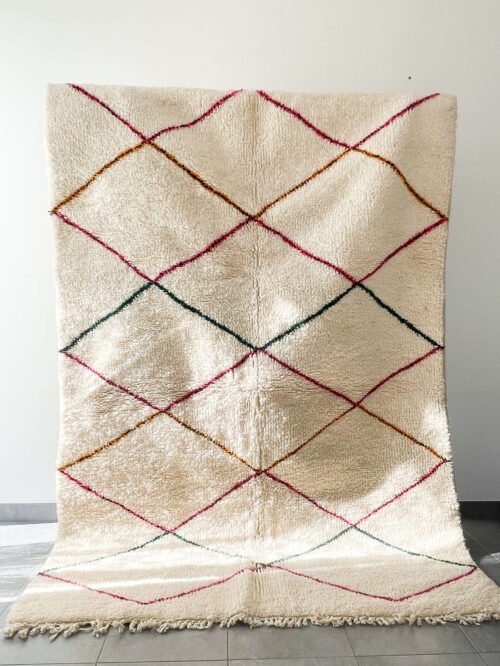 Tapis Berbère Marocain Fait Main | 233x157 cm | Laine Naturelle