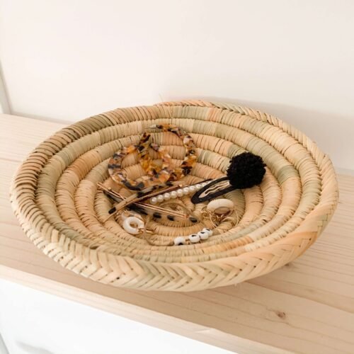 Corbeille Ronde en Osier Beige | Déco Polyvalente | 22x6 cm