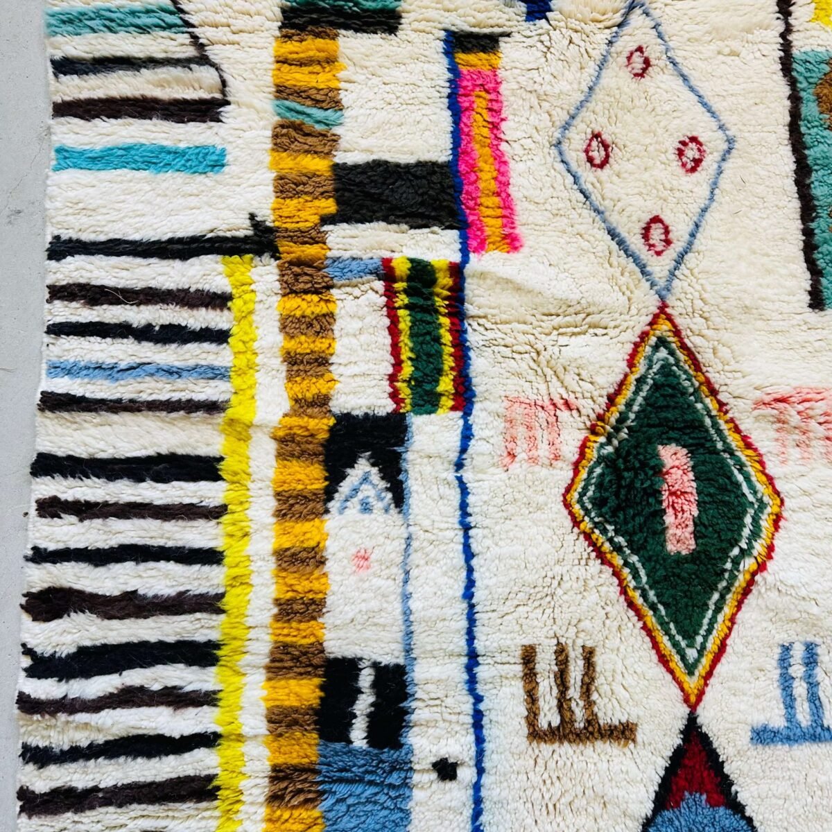 Tapis Berbère Coloré Éclatant | 260x172cm | Laine Naturelle Fait Main