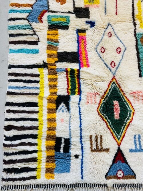 Tapis Berbère Coloré Éclatant | 260x172cm | Laine Naturelle Fait Main