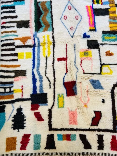 Tapis Berbère Coloré Éclatant | 260x172cm | Laine Naturelle Fait Main