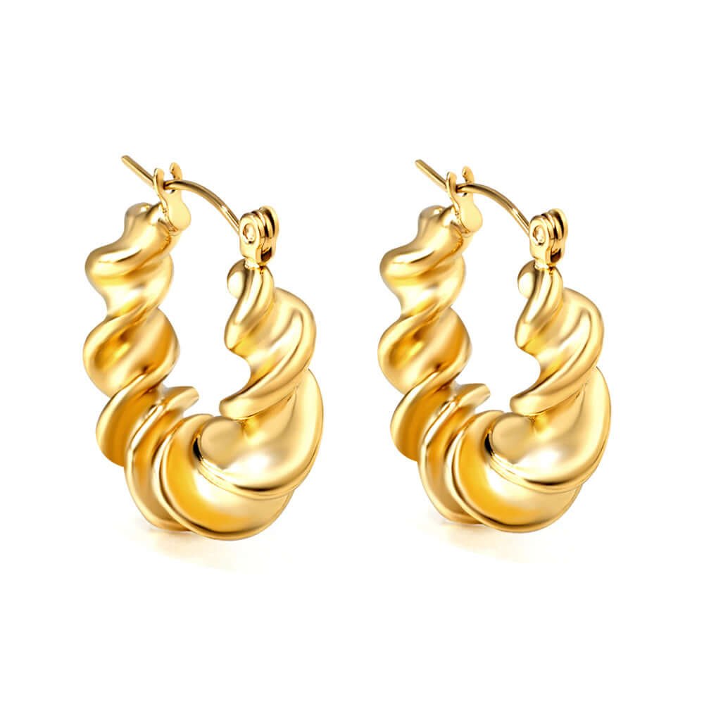 Boucles d’oreilles créoles ondulées torsadées