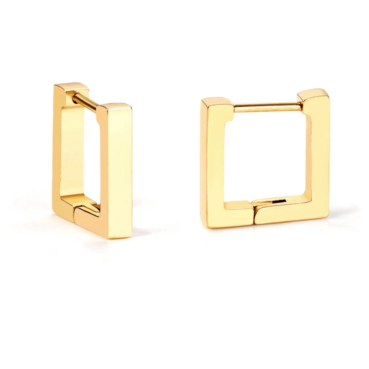 Boucles d'oreilles carrées doré