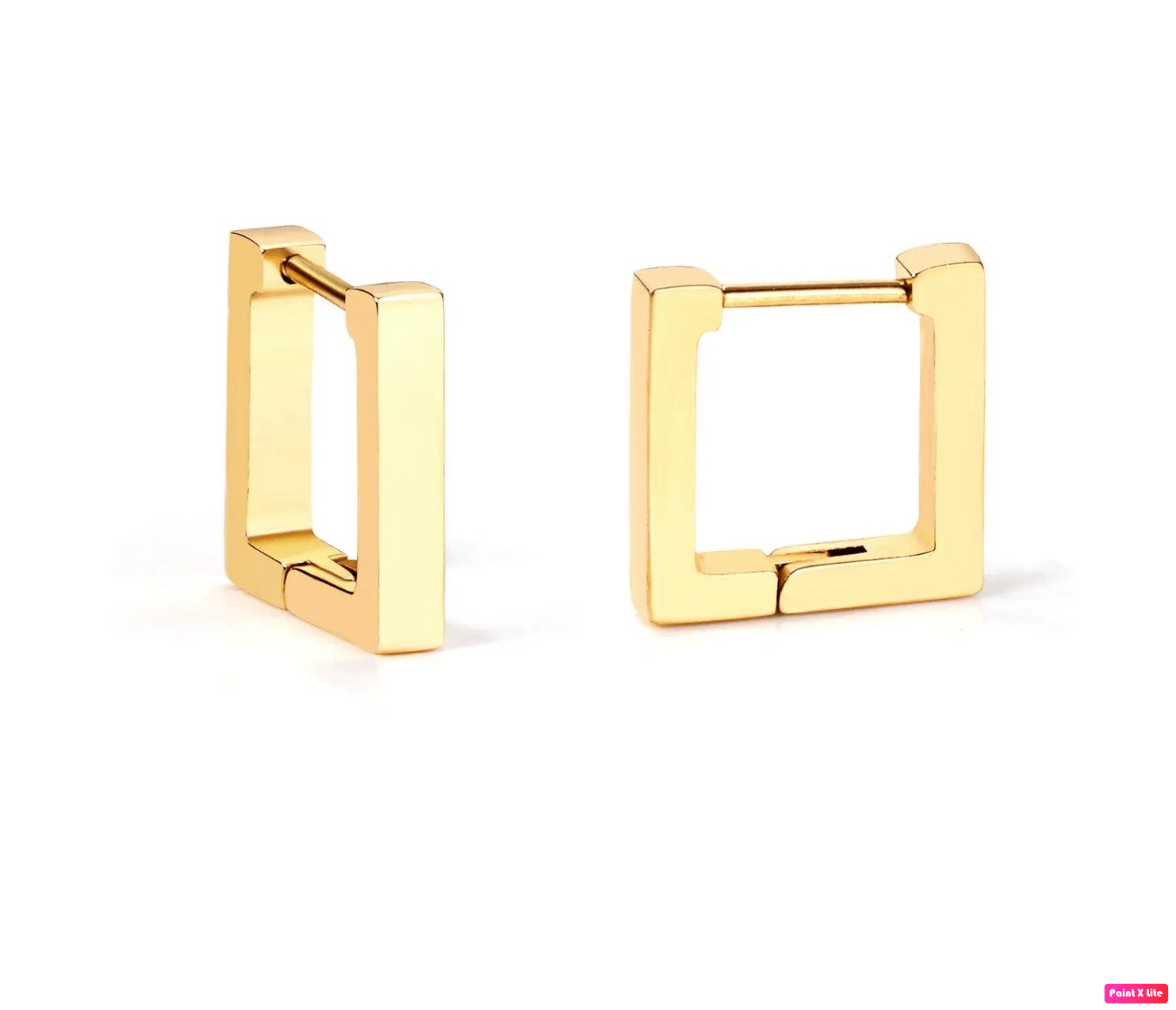 Boucles d'oreilles carrées doré