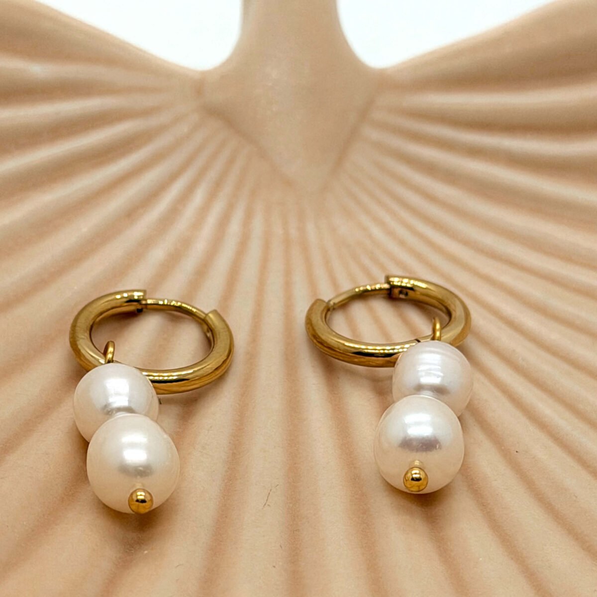 Boucles d'oreilles à Doubles Perles