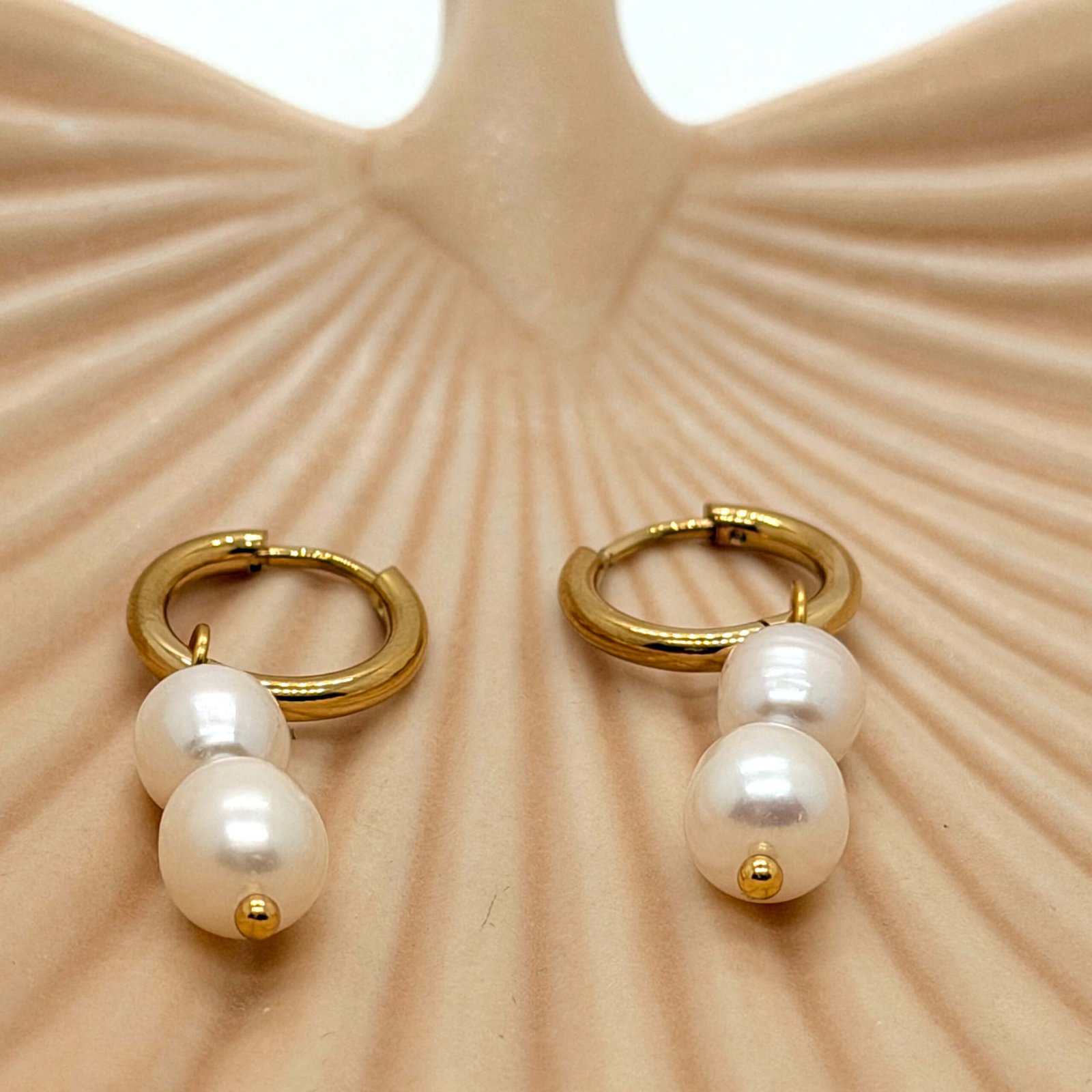 Boucles d'oreilles à Doubles Perles