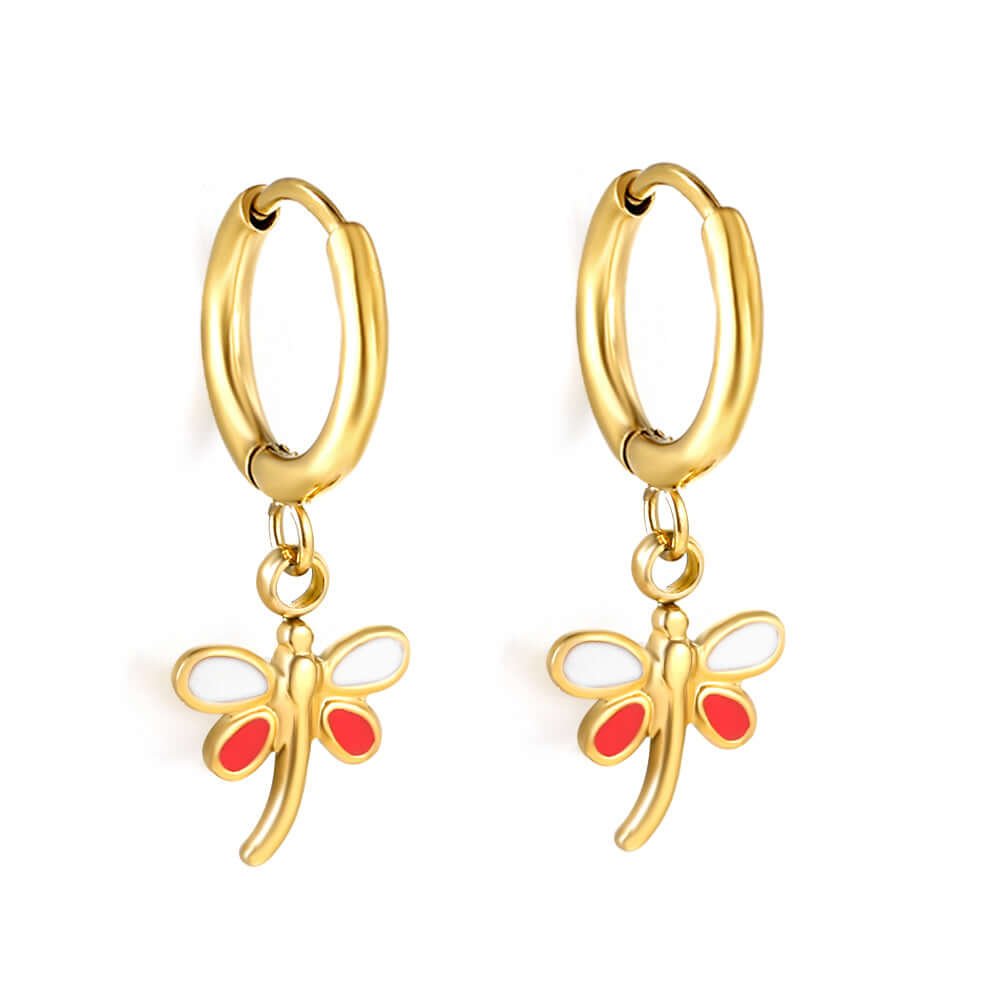 Boucles d'oreilles Libellule doré