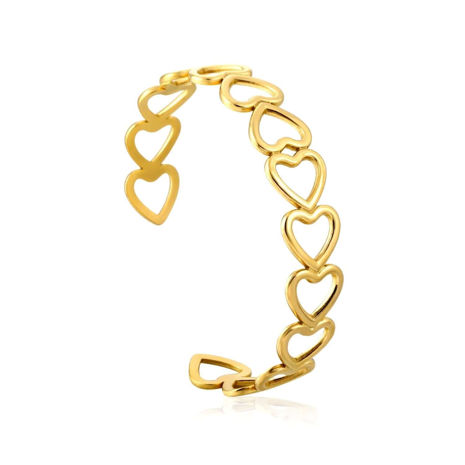 Bracelet a Coeur Doré
