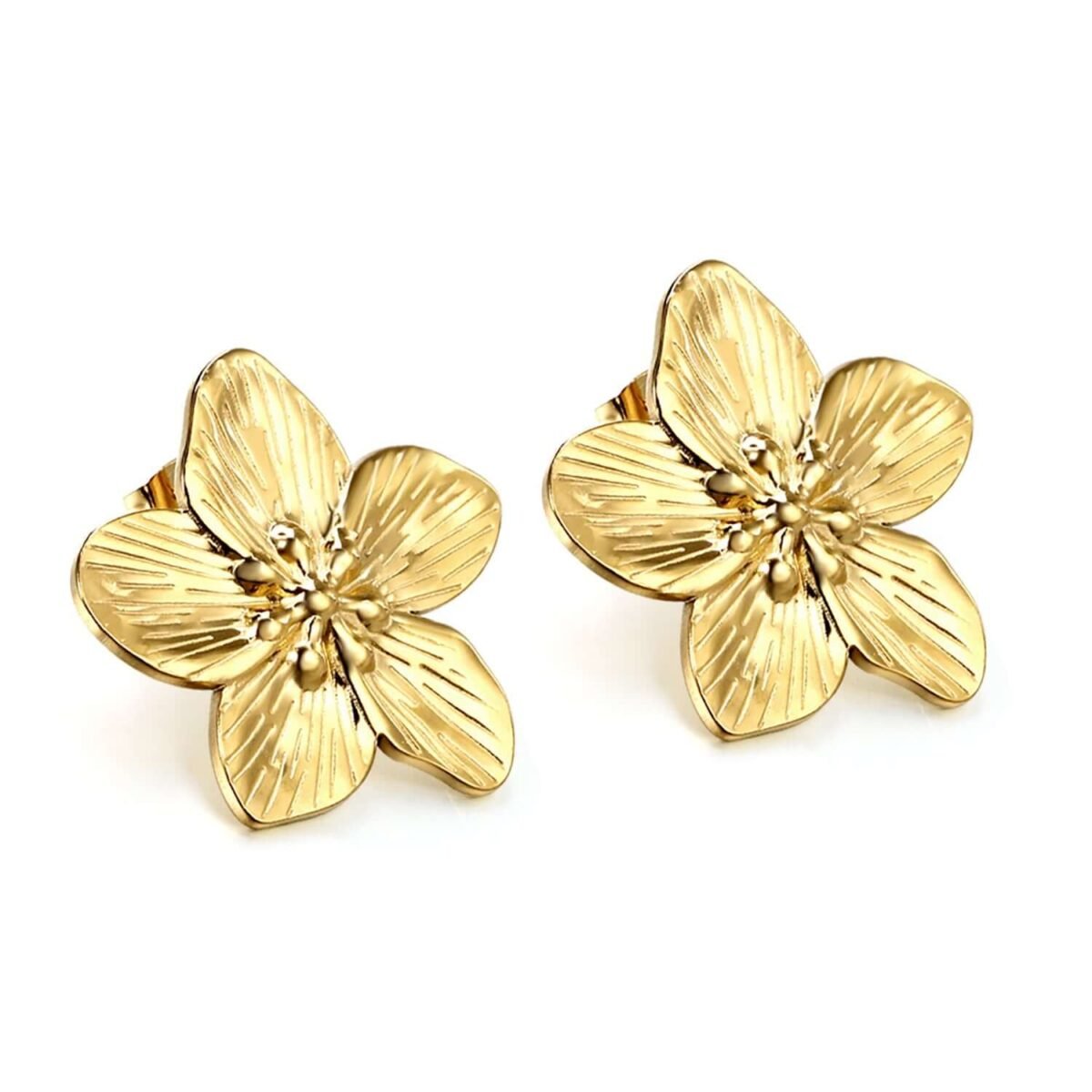 Boucles d'oreilles fleur doré