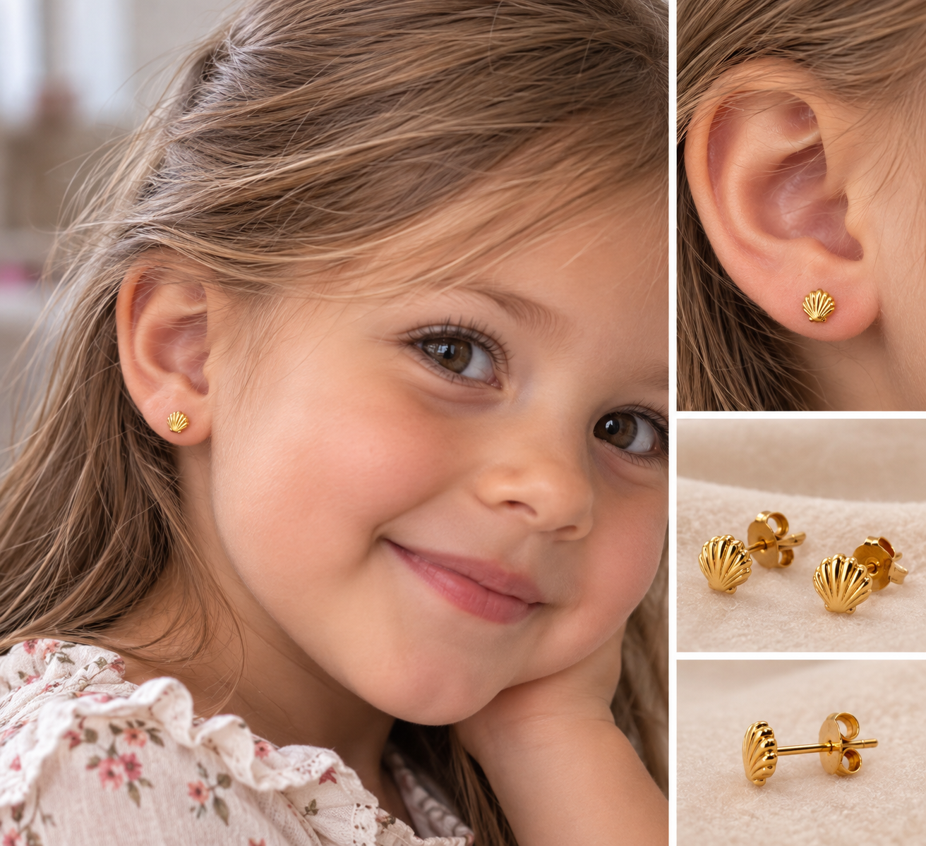 Boucles d’oreilles Coquillage doré