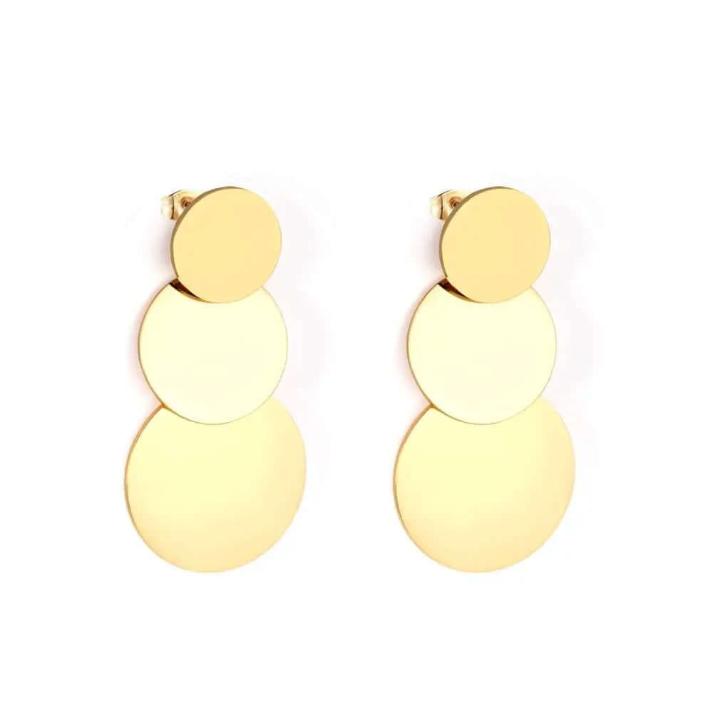 Boucles d'oreilles Pendantes rondes Doré