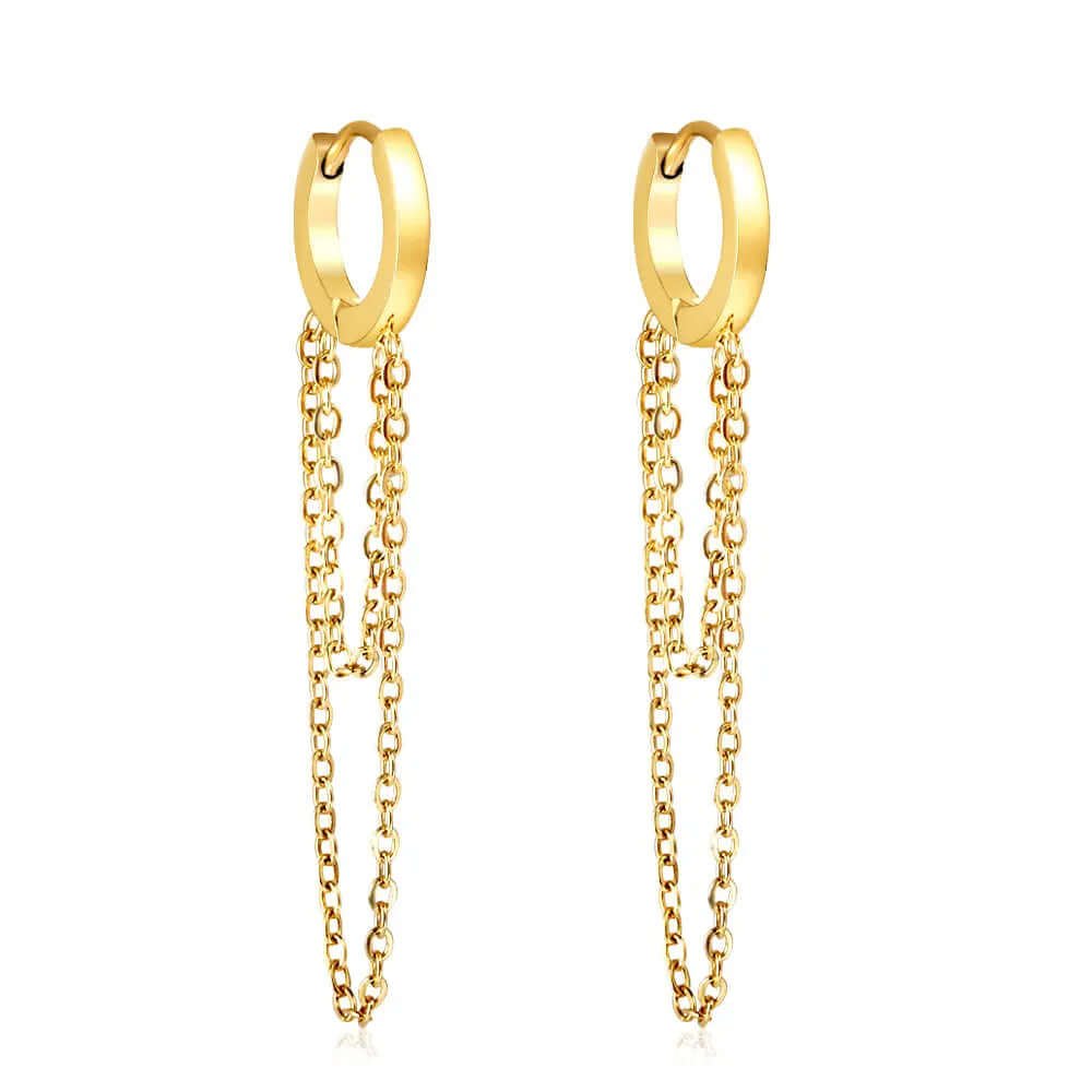 Boucles d'oreilles Doubles Chaine