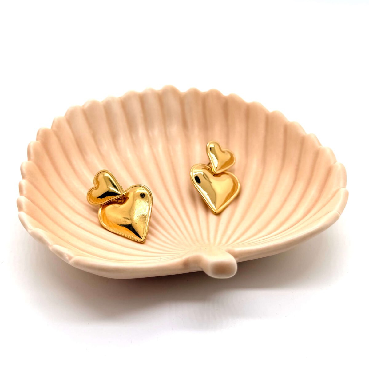 Boucles d'oreilles Cœur Pêche