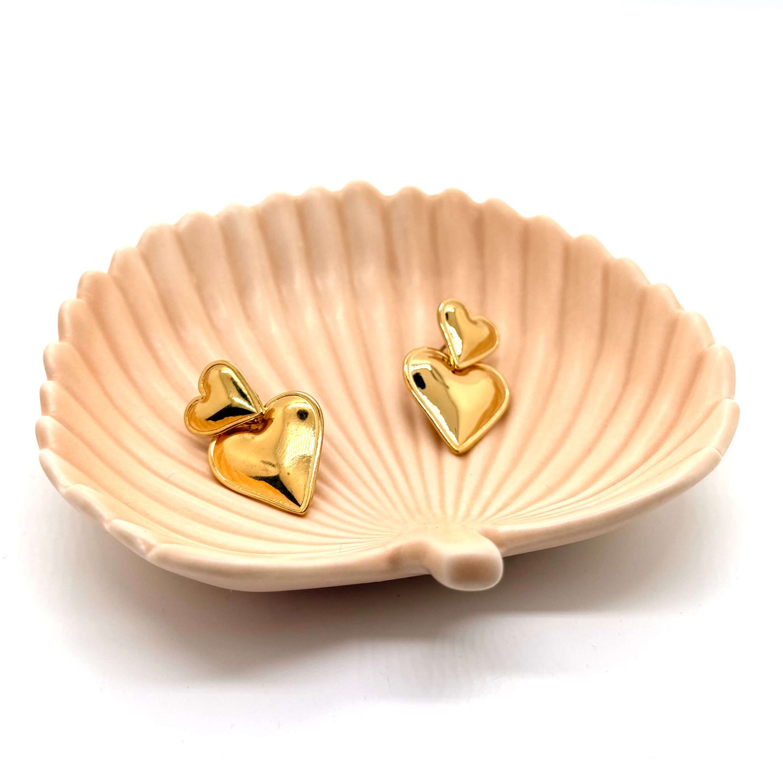 Boucles d'oreilles Cœur Pêche