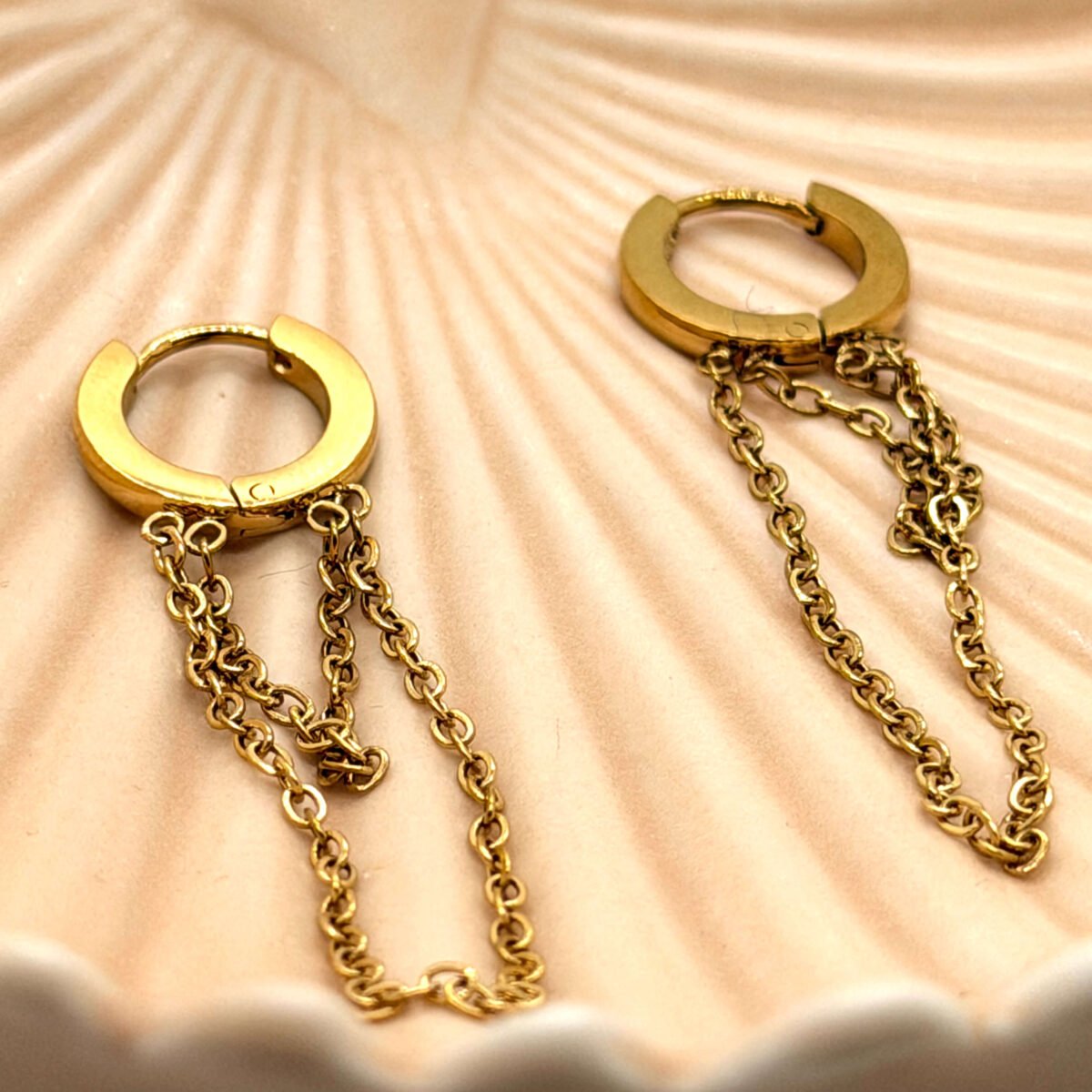 Boucles d'oreilles Doubles Chaine