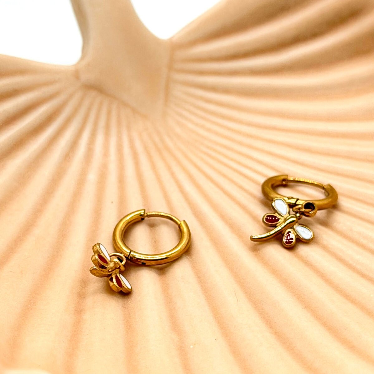 Boucles d'oreilles Libellule doré