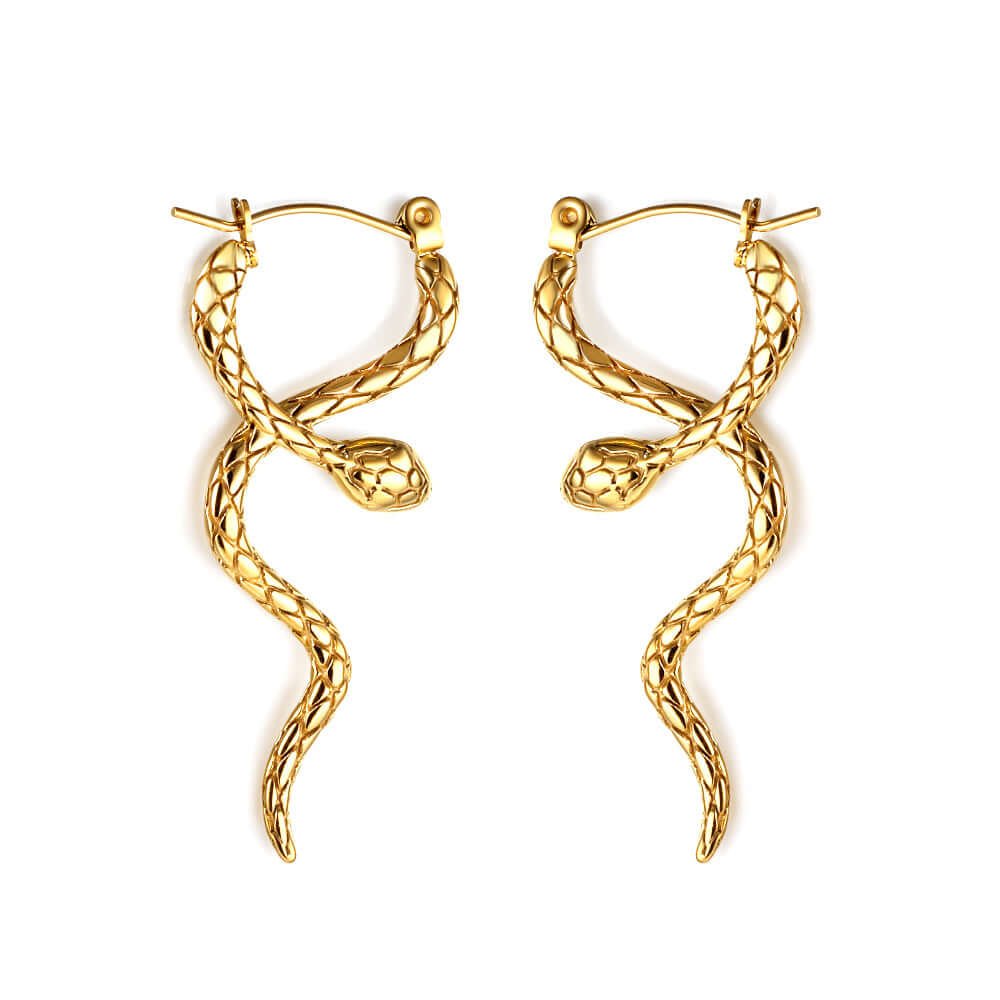 Boucles d’oreilles Serpent doré