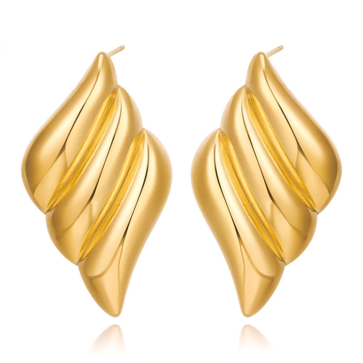 Boucles d'oreilles Géométriques à Trois Ailes