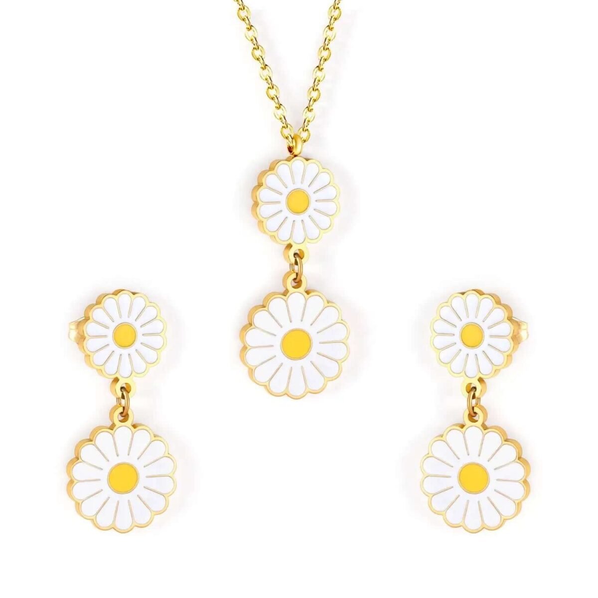 Ensemble Collier Boucles d’oreilles Marguerite
