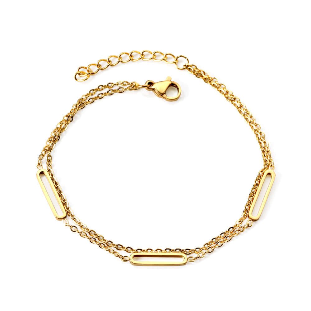 Bracelet Double Chaine doré