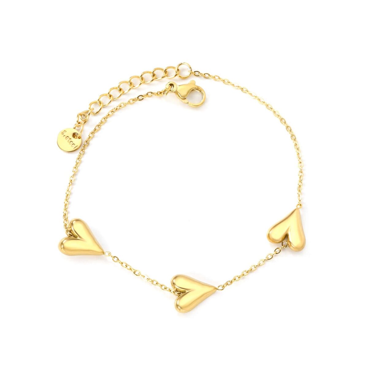 Bracelet a Trois Coeur doré