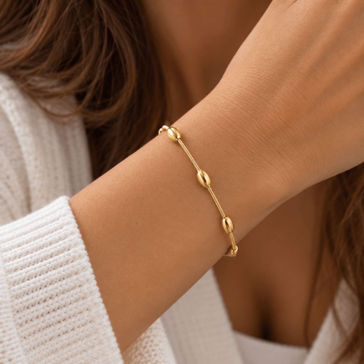 Bracelet Accessoire Ovale doré