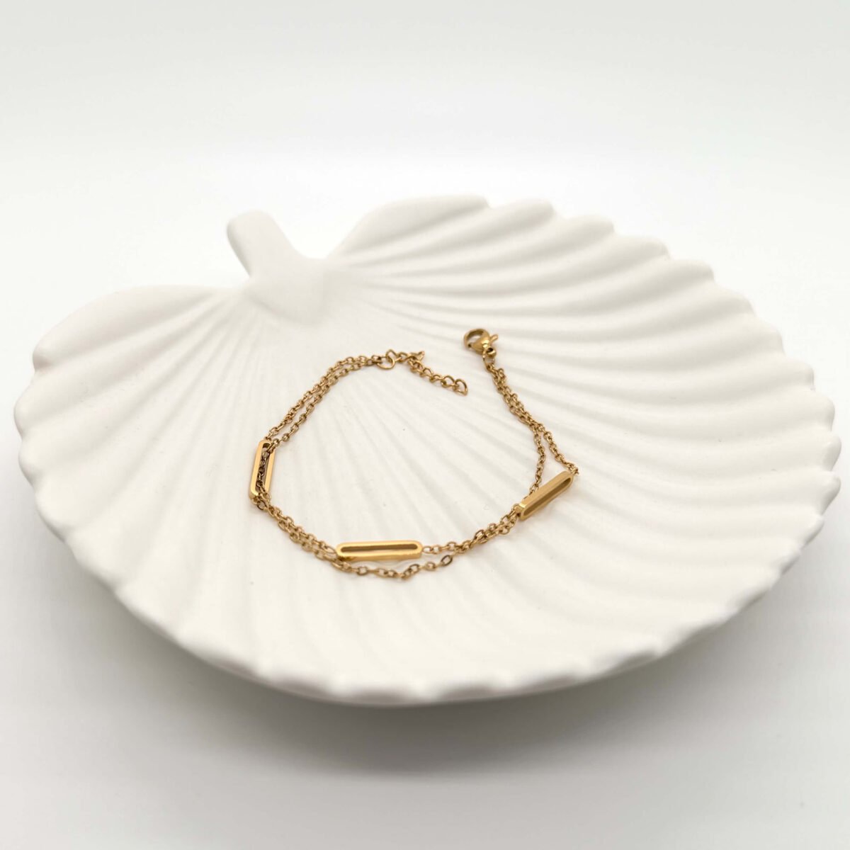 Bracelet Double Chaine doré