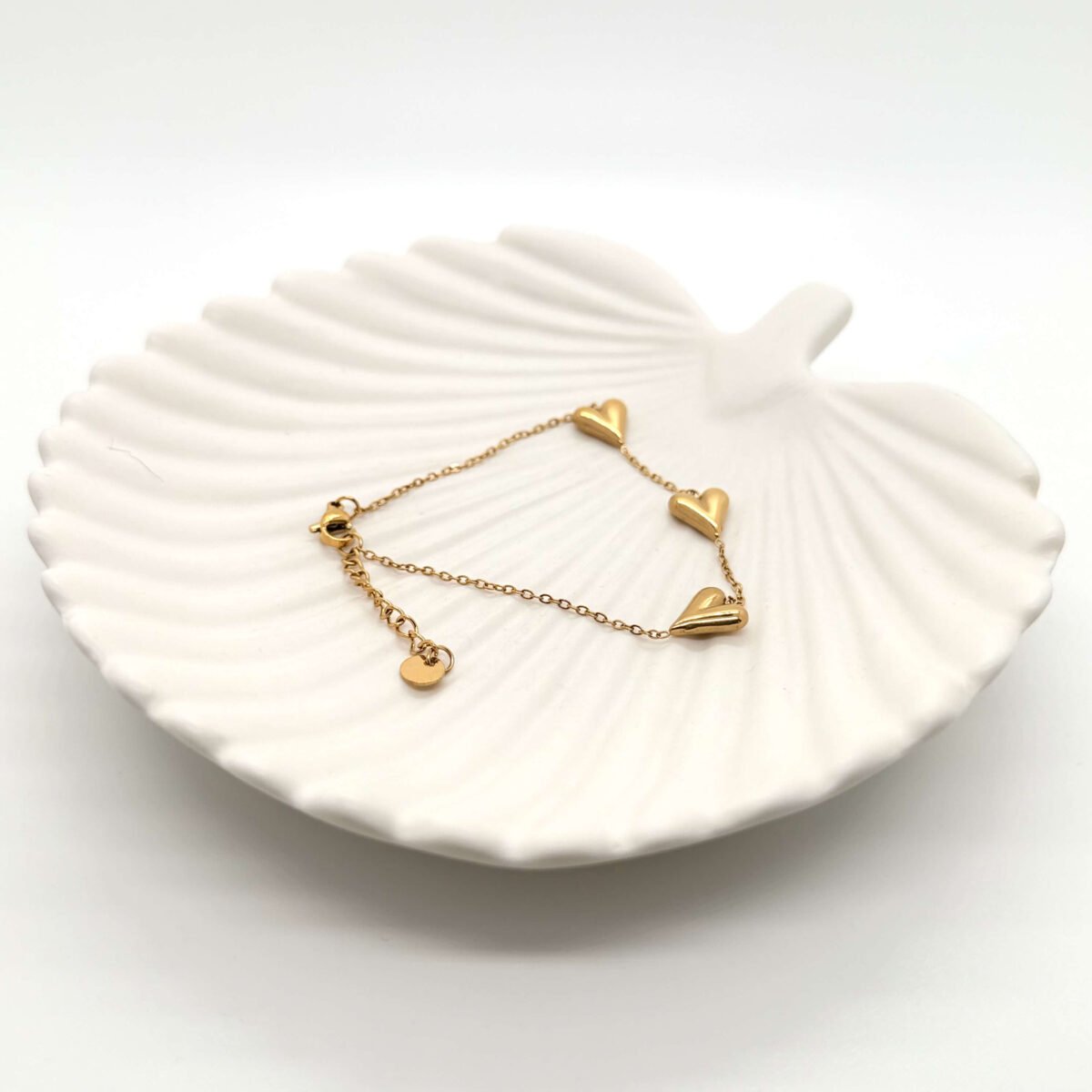 Bracelet a Trois Coeur doré