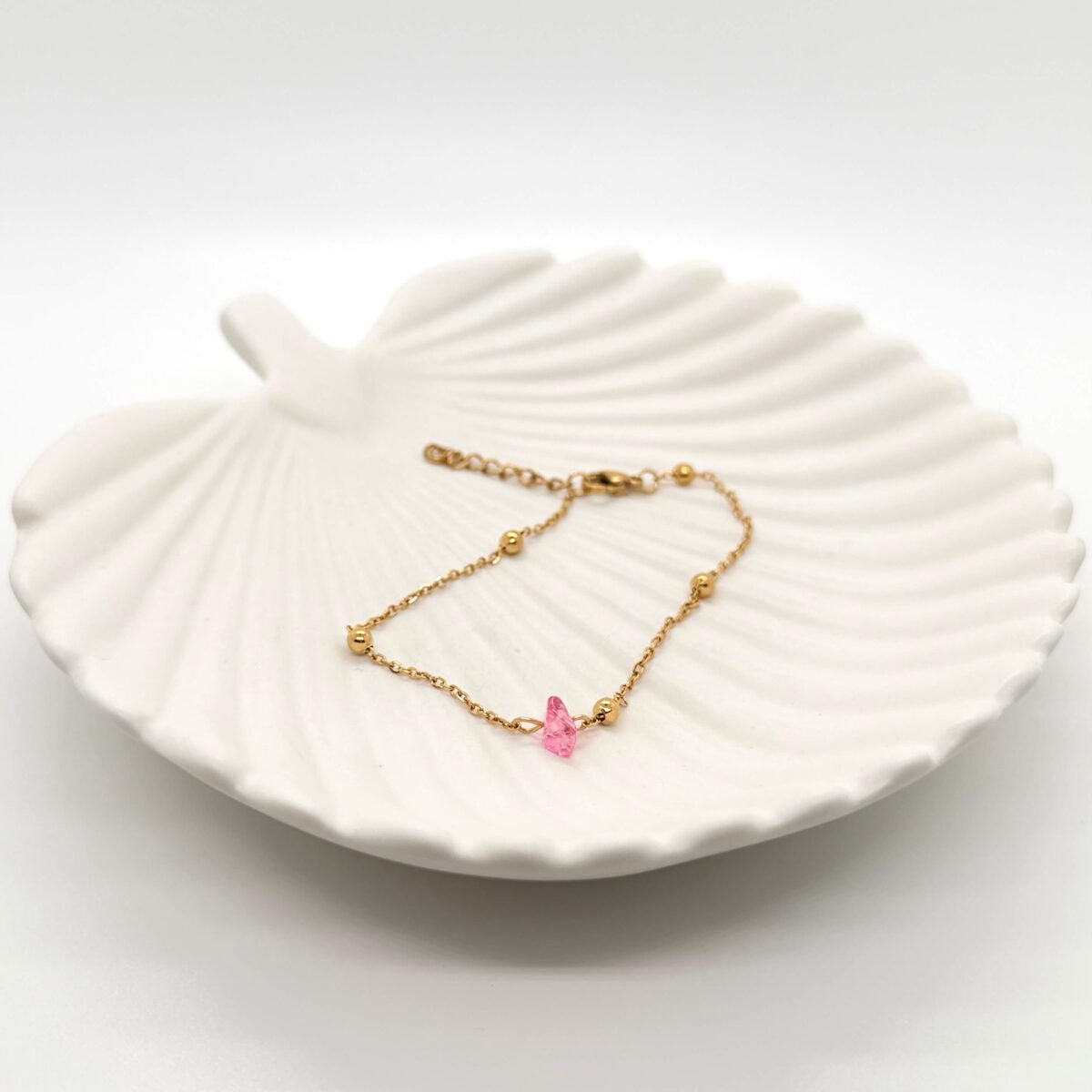Bracelet Zirconium Plaque Or