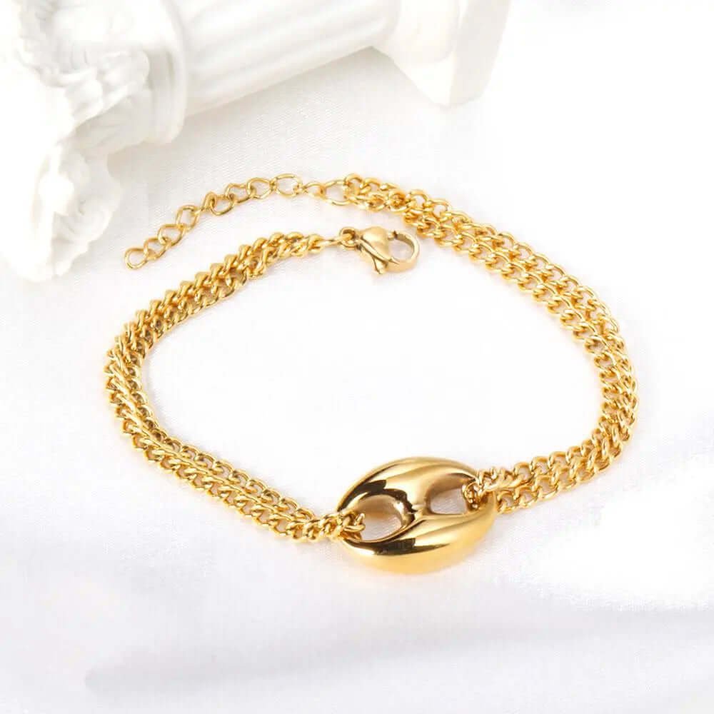 Bracelet Grain de Café doré
