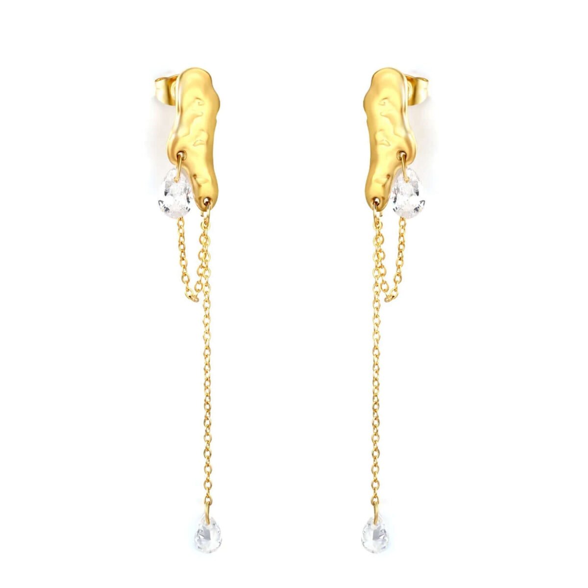 Boucles d'oreilles franges de diamants