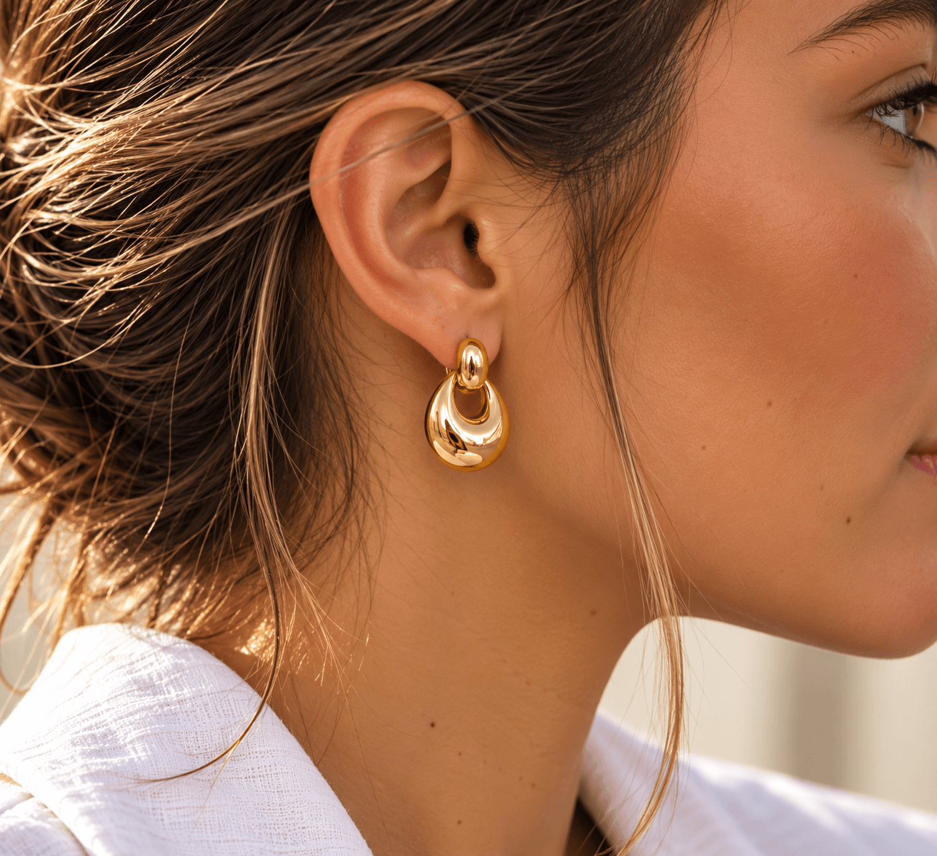 Boucles d'oreilles Gouttes Creuse