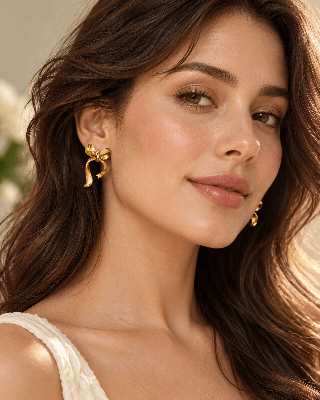 Boucles d’oreilles Noeud doré sculpté